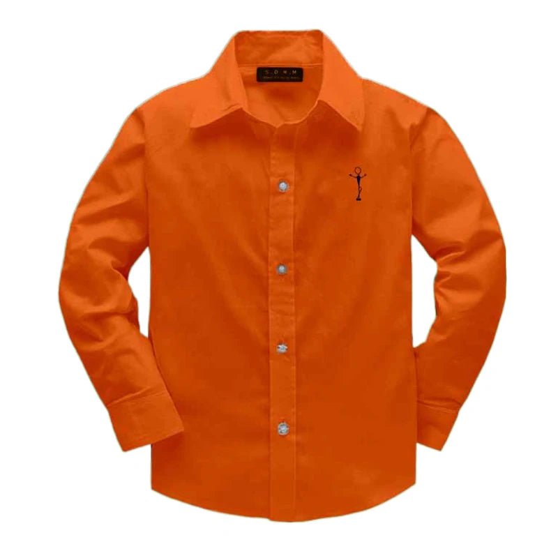 Boys Clothing Birthday party Kids shirt school uniform shirts Autumn Long Sleeve embroidery Little Horse pattern Children Tops