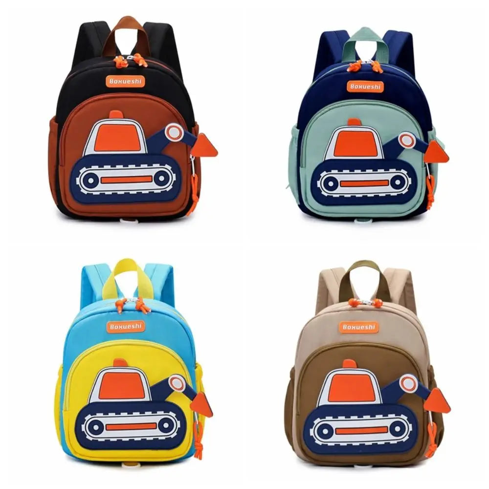 New Children Harness Toddler Leash Backpack Anti Lost Wrist Link Excavator Design School Bags Mini Back Pack