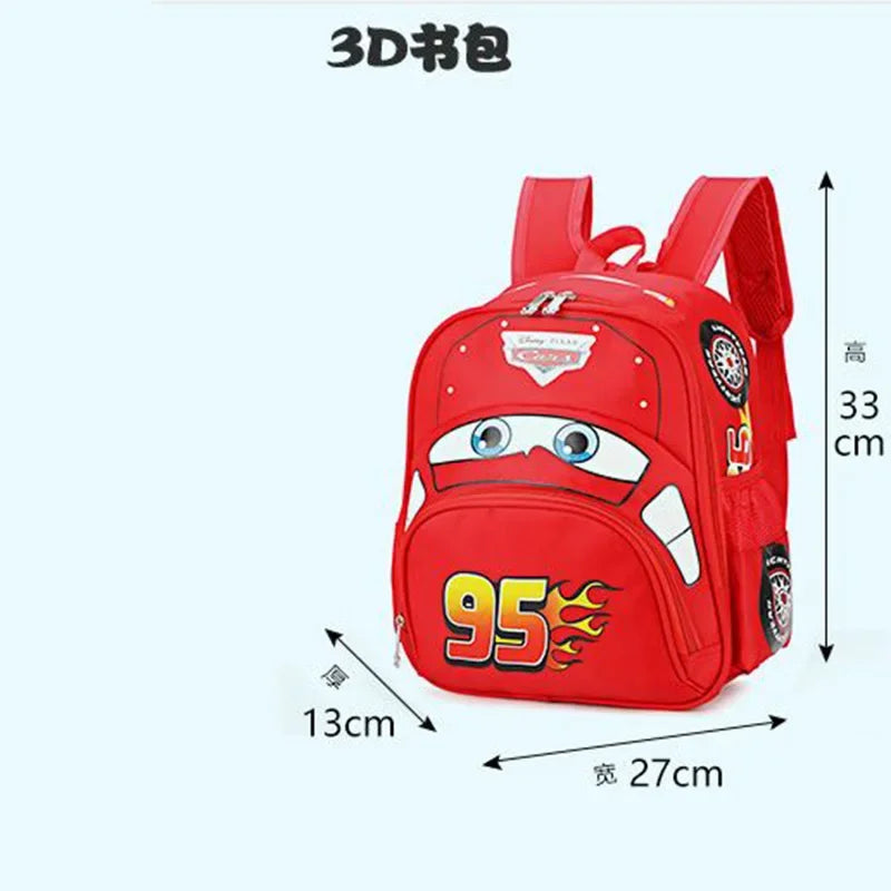Cartoon Disney Cars 95 Series Kindergarten Safety Schoolbag 3D Car Shape Large Capacity Backpack Boys And Girls Surprise Gifts