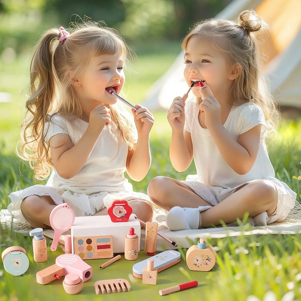 Silicone Baby Makeup Toys Set Simulation Pretend Cosmetics Toys Girls Playing House Game Children Early Education Montessori Toy