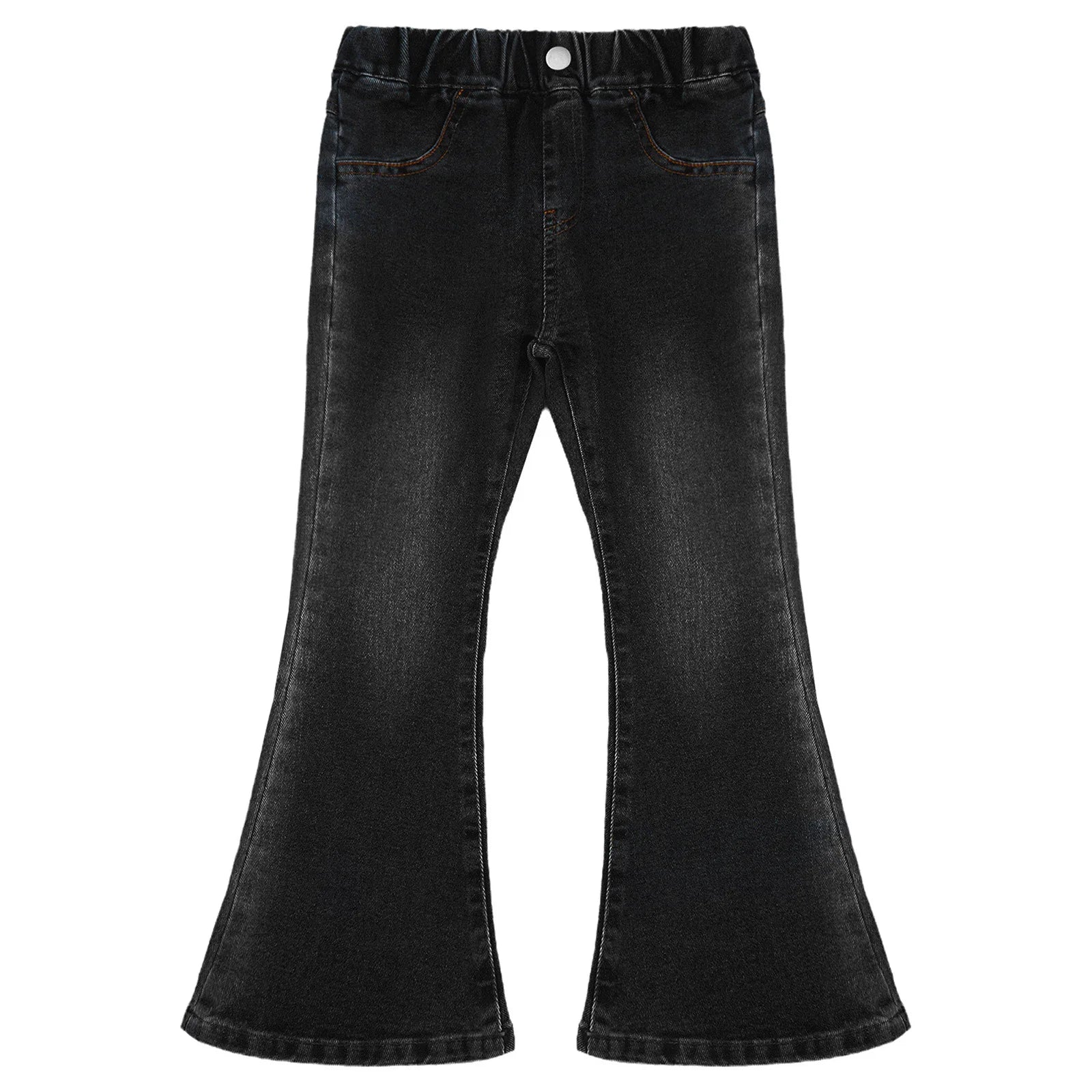 Kids Cowgirl Cute Flare Bootcut Jeans Bell Bottoms Slim Fit Jeans for Girls Casual Denim Long Pants Trousers Streetwear Pants
