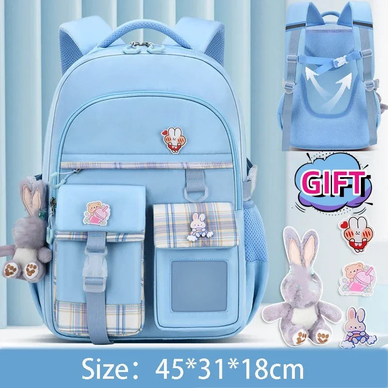 New Type of Lightweight Backpack Primary School Girls Children's Backpack Large Capacity Spine Protection Wholesale Waterproof