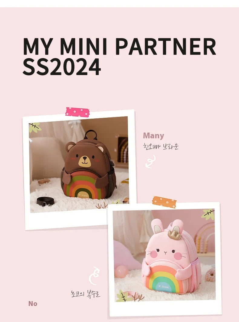 2025 New Arrival Cute Bear & Bunny Kids Backpack - Lightweight School Bag for Preschool Boys Girls, Adorable Toddler Travel Bag