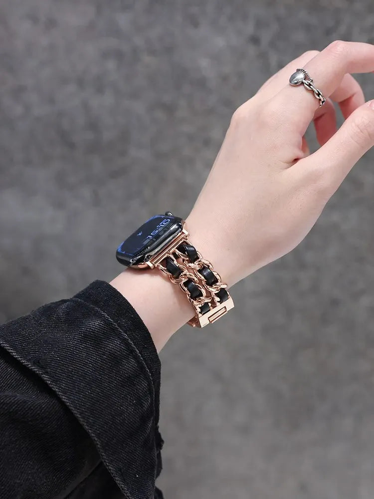 Women Metal Strap for Apple Watch Band 10 9 8 Ultra 46mm 42mm 49mm 7 SE 6 5 41mm 45mm 44/40mm Lady Gold Steel Bracelet Wristband