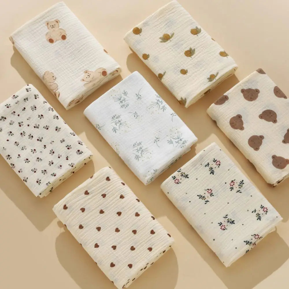 Cotton Baby Blanket Soft Breathable Cover Blanket for Infant Skin-friendly Bear Printed Nap Sleeping Rug Dormitory
