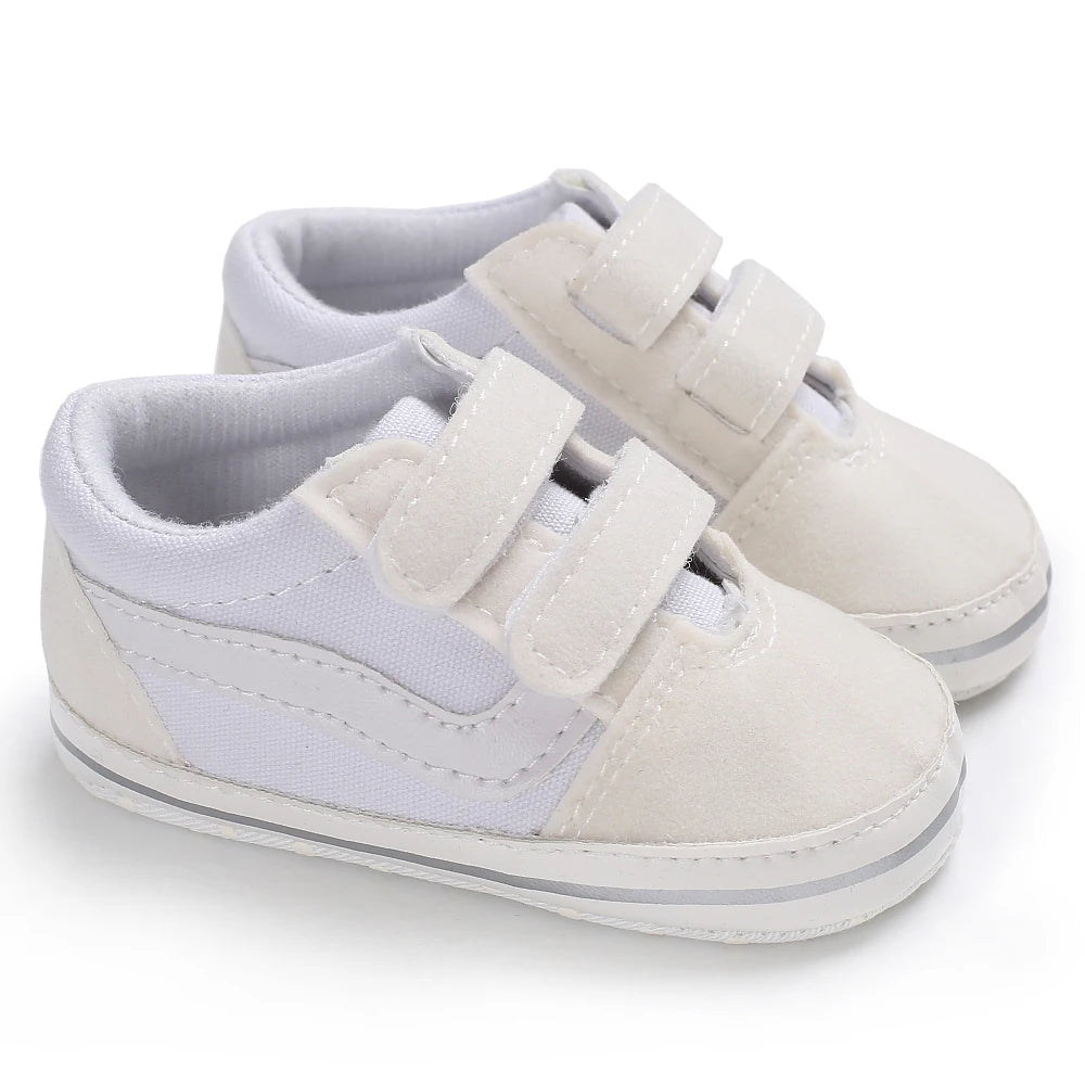 Fashion Spring and Autumn 0-1 Year Old Baby Shoes Boys and Girls Checkered Print Canvas soft sole newborn's first step in learni