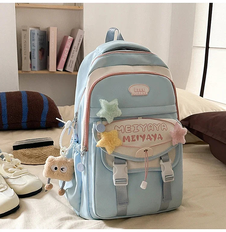 School Bags For Girls Japanese Style Kawaii For Large New Nylon Shoulder Bag Backpack School Set For Kinder Girl Kids Schoolbags