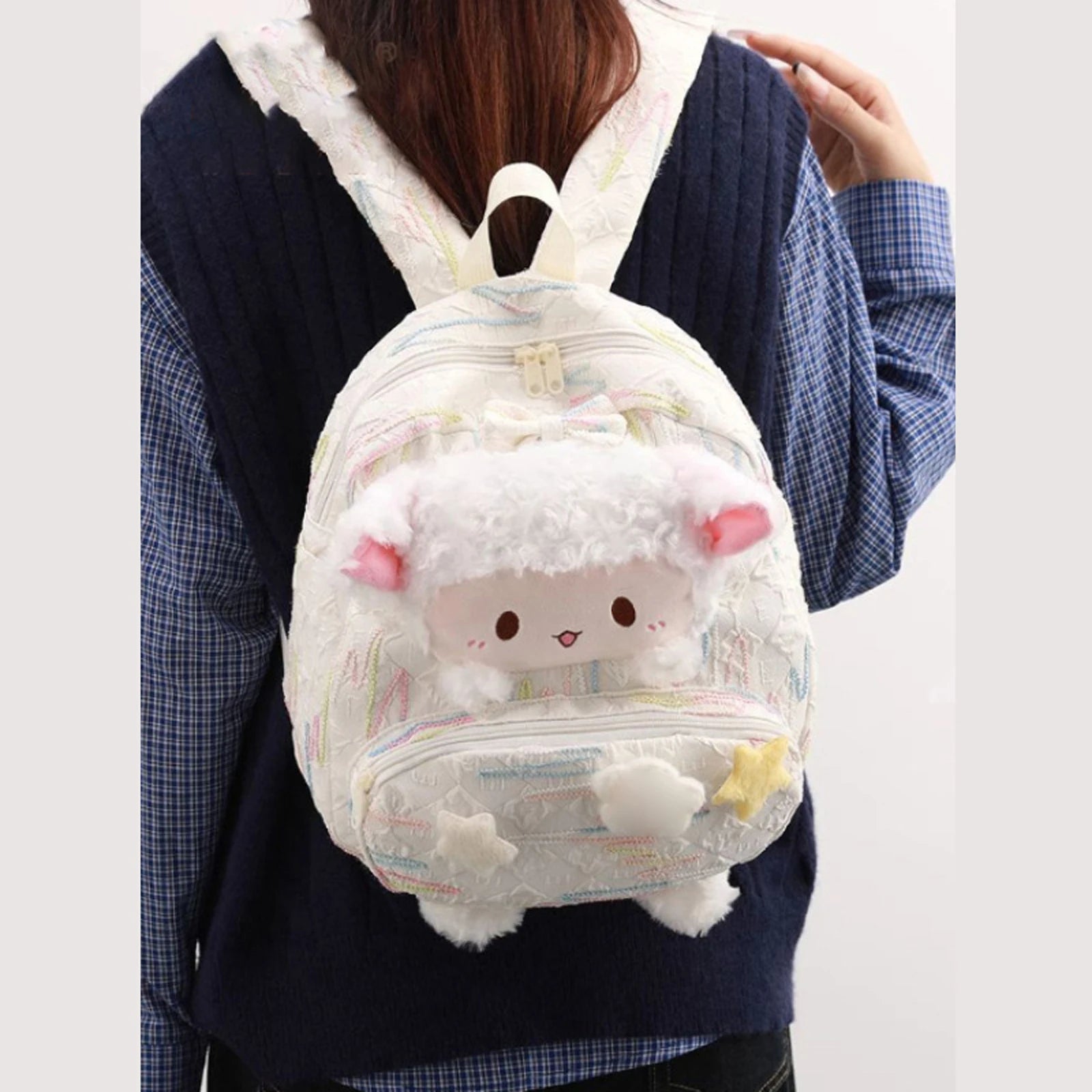 Cute Backpack For girls Cartoon Sheep Large Capacity School Backpack Kids Girls