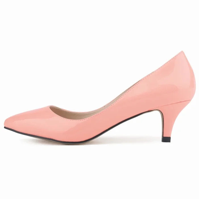 LOSLANDIFEN Classic Sexy Pointed Toes 5cm Low Med Kitten High Heels Women Pumps Shoes Spring Brand Design Dress Wedding Shoes
