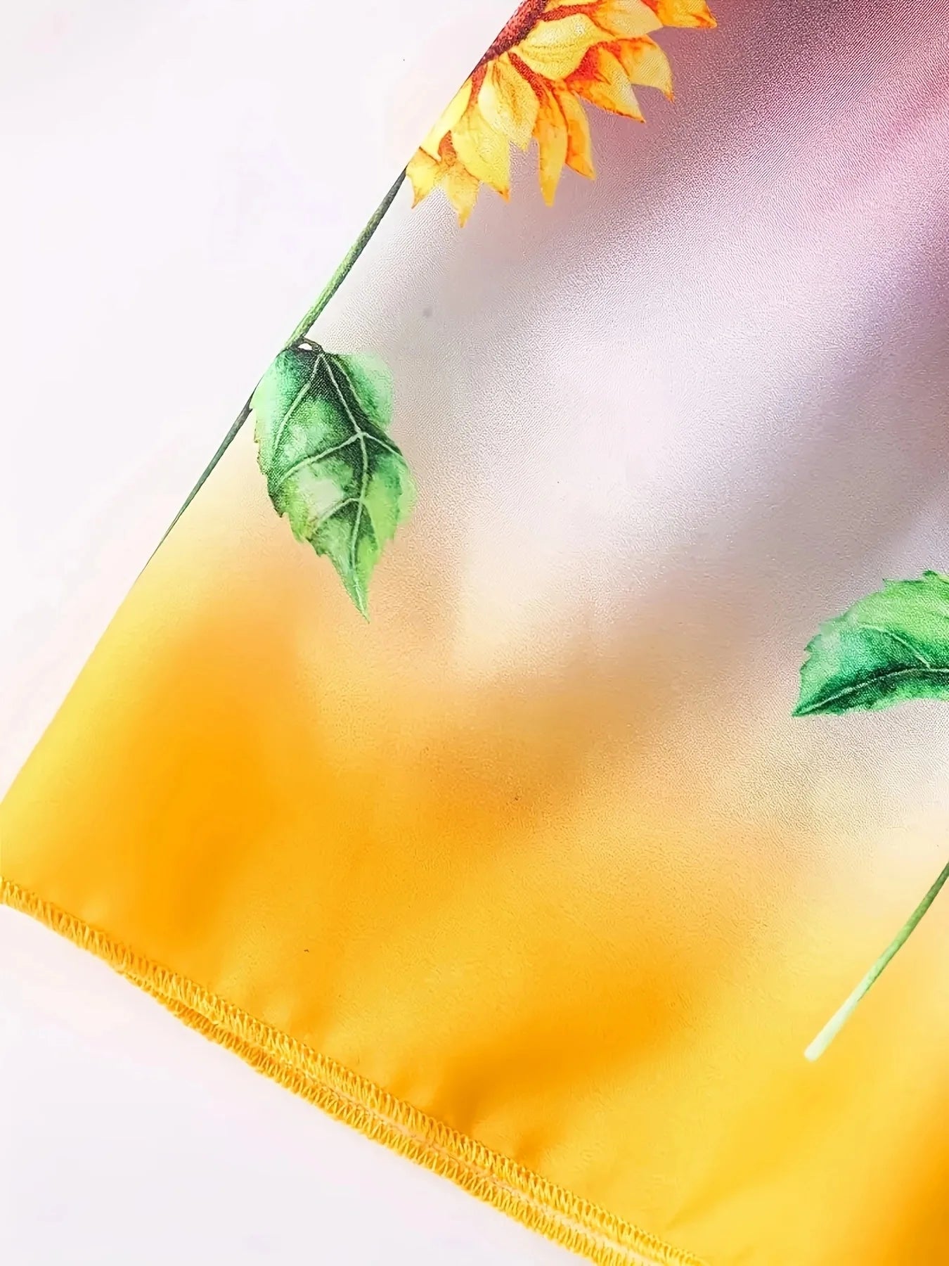 Summer style dress for girls aged 1-8, with suspender straps, pleated sunflower print, rustic style, for baby girls