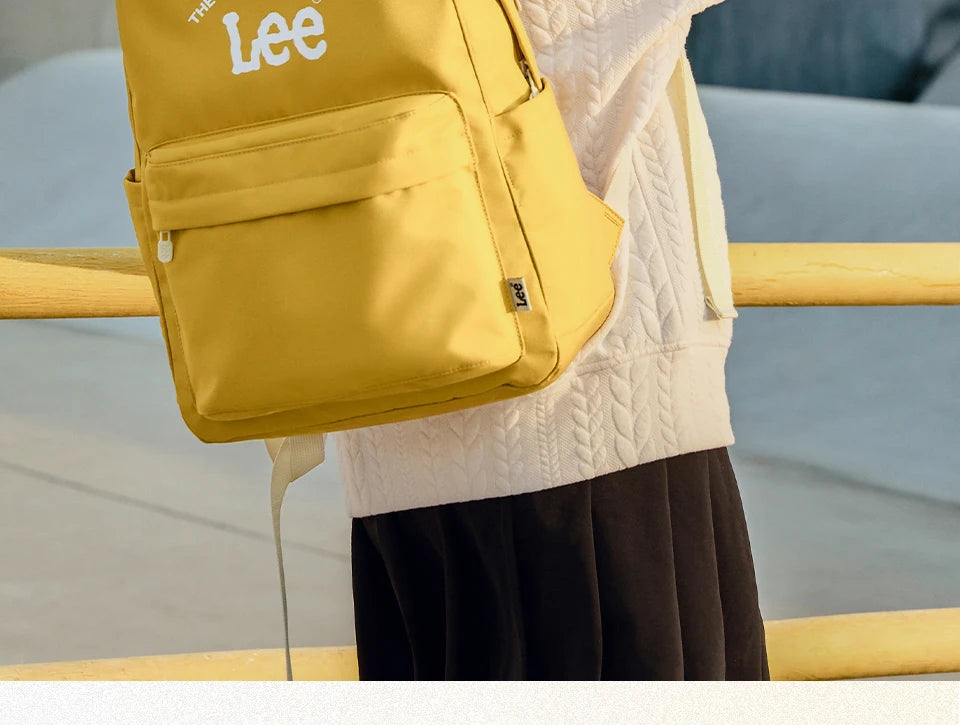 LEE Unisex Large Capacity Laptop School Bag for Women Man Leisure Oxford Waterproof Travel Backpack Candy Color Bookbag Trip