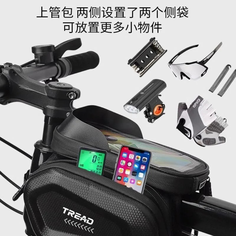 * Bicycle bag, upper tube bag, front beam bag, waterproof mountain bike, front bag, mobile phone bag, hanging bag,