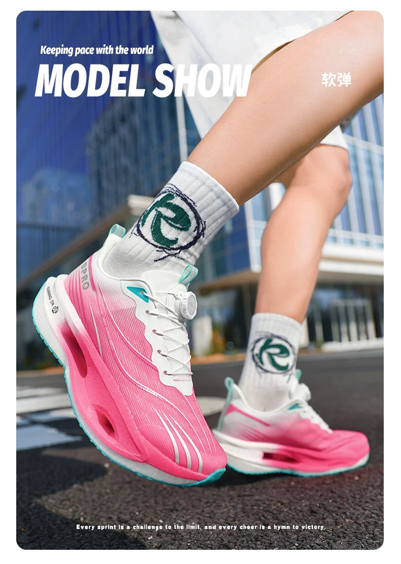 Men Running Shoes Carbon Plate Speciality Marathon Sports Breathable Lightweight Women's Comfortable Nonskid Leisure Sneakers