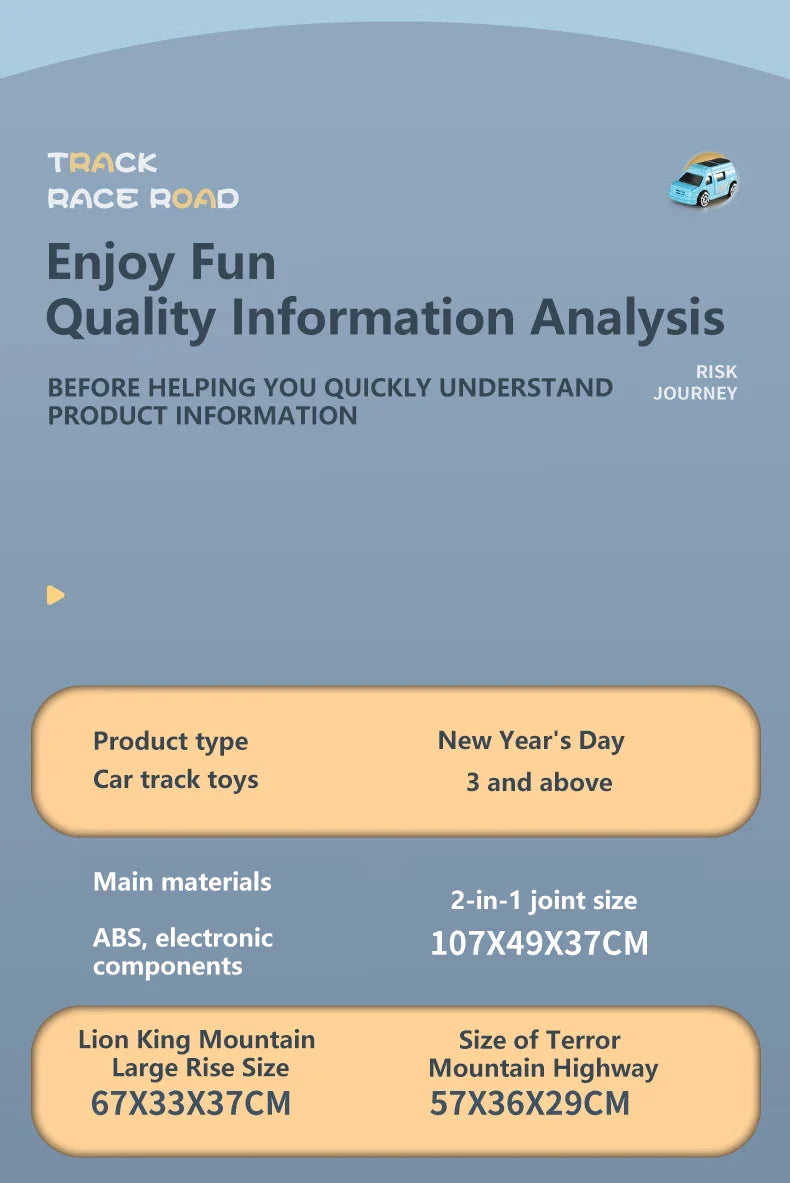 Lion Theme Car Track For Children Diecasts Holiday Gifts Birthday Hot Wheels Kids Educational Race Toys Racing Rail Cars