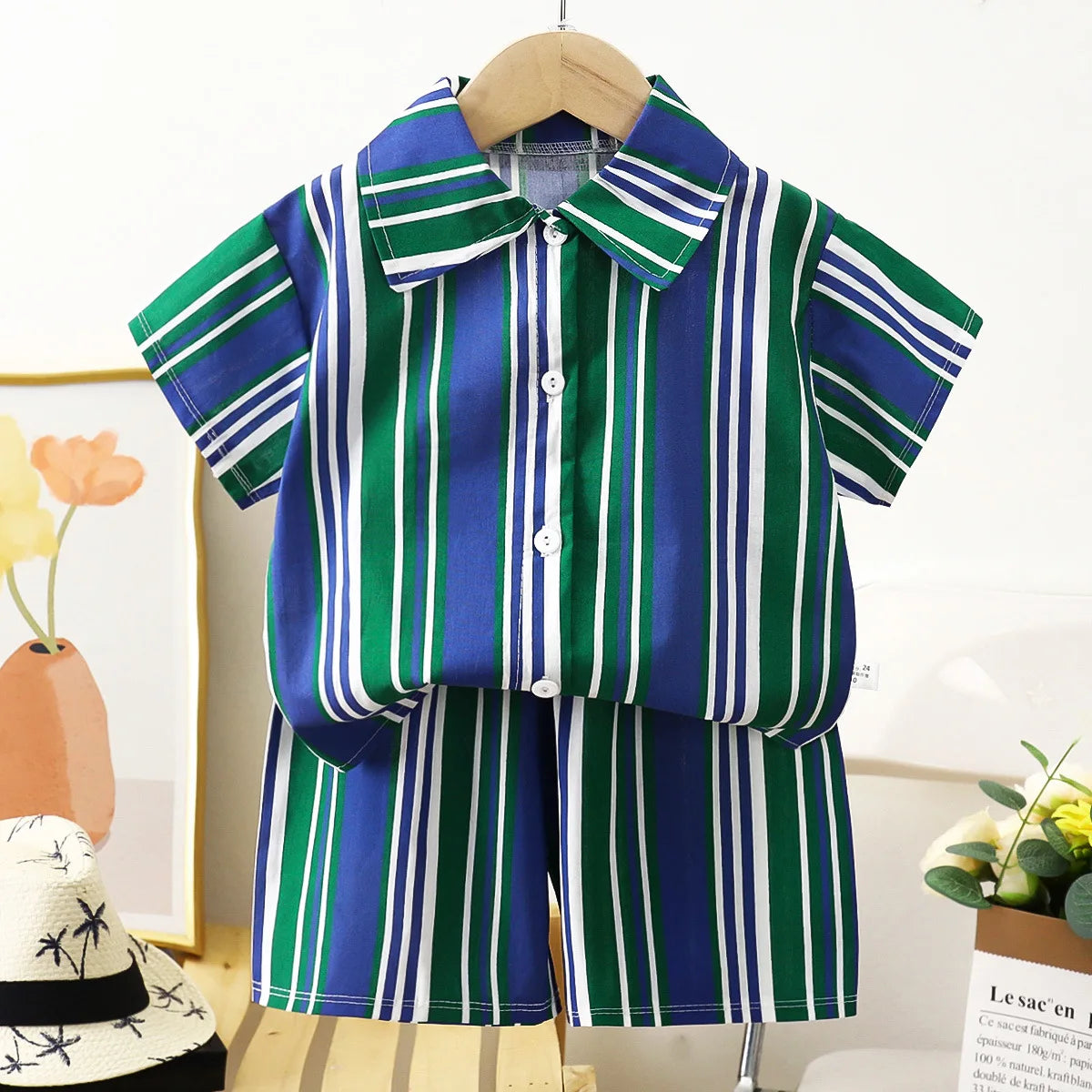 2PC Summer Baby Boys Clothes Set Children Boys Cartoon T-shirts + Shorts  Beach Outfits Kids Boys Tracksuits Vacation Suits