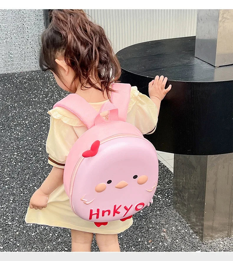 Baby anti-lost small backpack super cute chicken kindergarten schoolbag boys and girls cute cartoon eggshell backpack