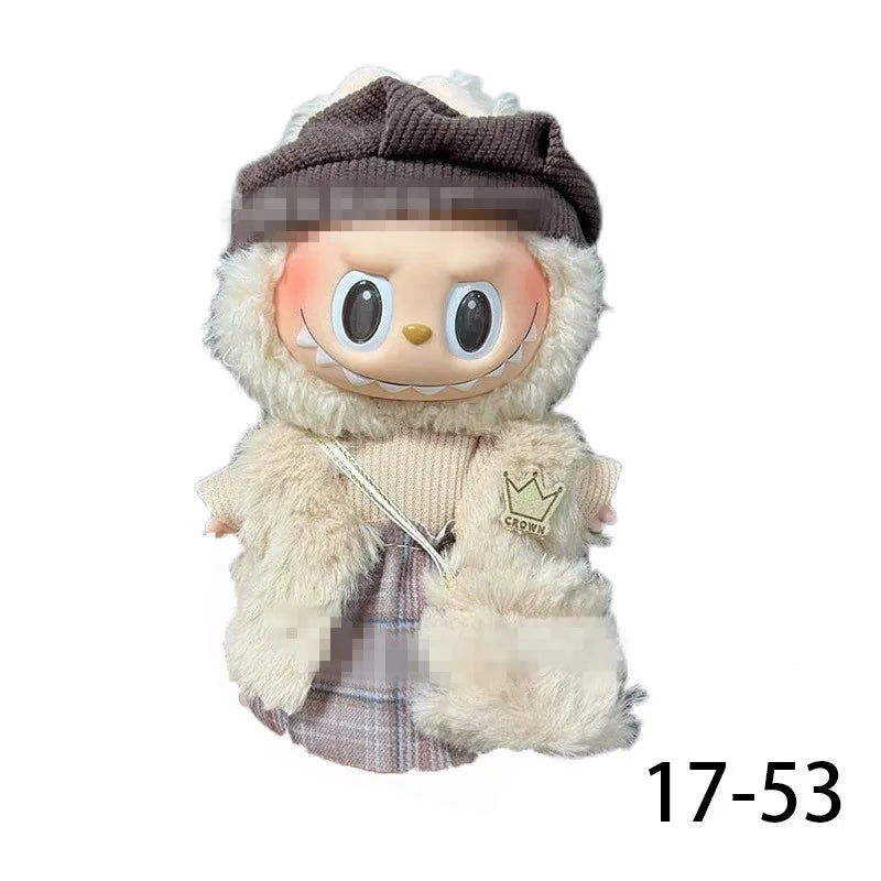 Doll Clothes for labubu outfit Plush doll clothes Macaron Cute Clothing DIY Kid Gift Dog Clothes Hair accessories v1 v2 clothes