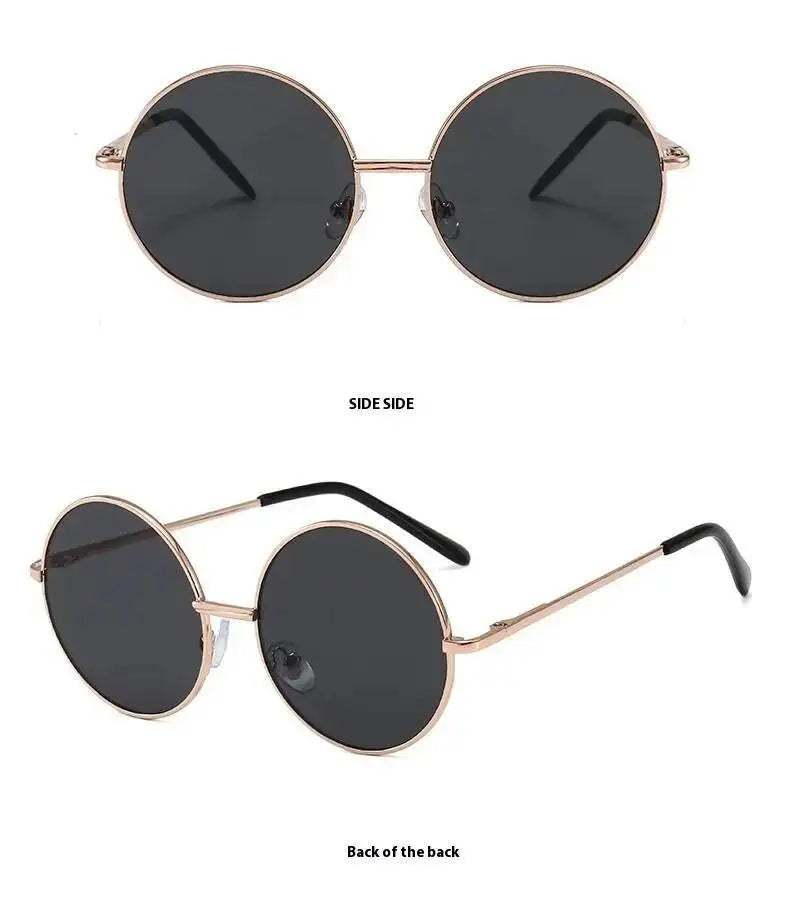 2025  Children's 2-8 Years Old Baby Glasses British Style Metal Sunglasses Sun Visors Sunglasses New Round Frame