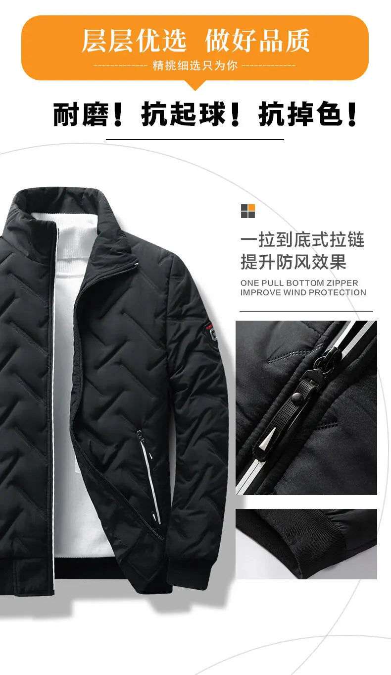 New 2026 Autumn Winter Jacket Men Cotton Padded Jacket Korean Streetwear Casual Jacket Men Fashion Clothing Male Warm Coats 5XL