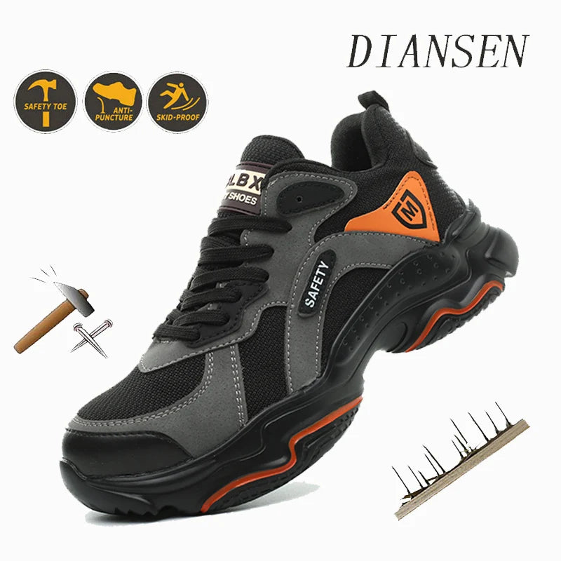 Safety Shoes Anti-smash Steel Toe Boots All-Season Casual Footwear Breathable Indestructible Shoes for Warehouse Logistics Work