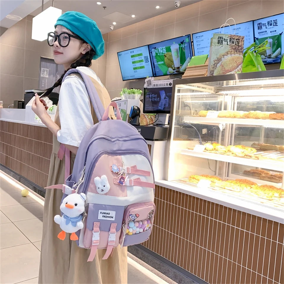 Japanese High School Girls Backpack School Bags for Teenage Girls Multi Pockets New Kawaii Backpack Women Bagpack Cute Mochila