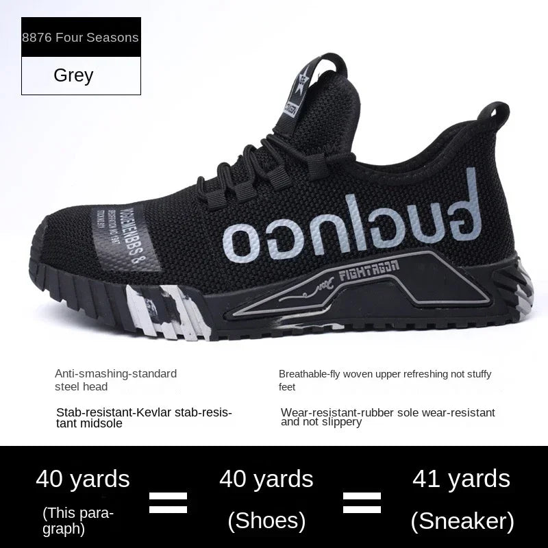 Work Sneakers Steel Toe Shoes Men Safety Shoes Puncture-Proof Work Shoes Boots Fashion Indestructible Footwear Security