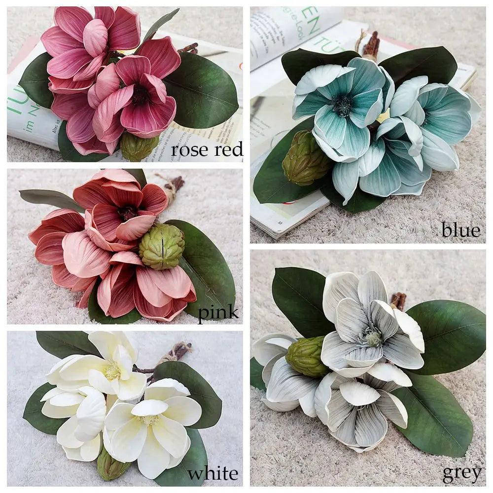Home Decor Wedding Decoration for Office Home Table Arrangement Artificial Flowers Fake Flowers Fake Orchid Artificial Magnolia
