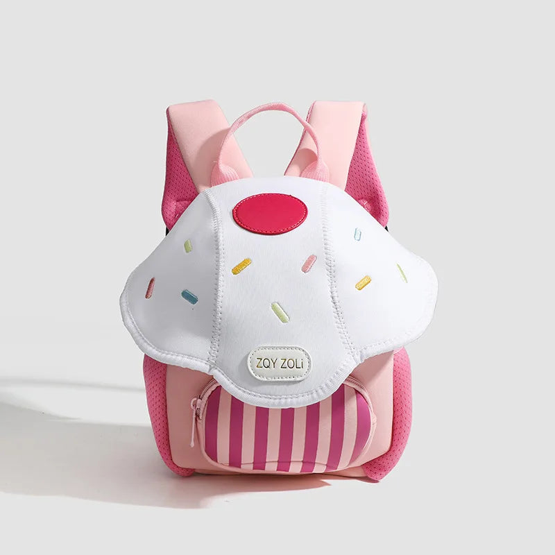 Mini cute bump color mushroom backpack kindergarten cute baby children double-shoulder cartoon schoolbag