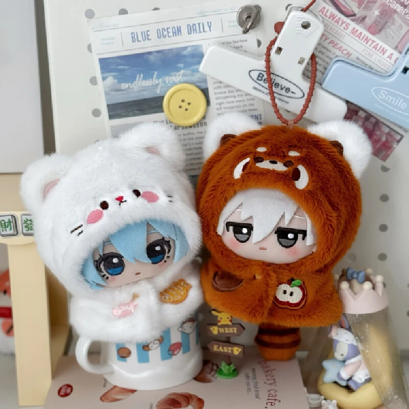 10cm Small Animal Cloak Series Cute Cartoon Doll Soft And Comfortable Clothing Fun Animal Model Cloak Doll Accessories Set Toy