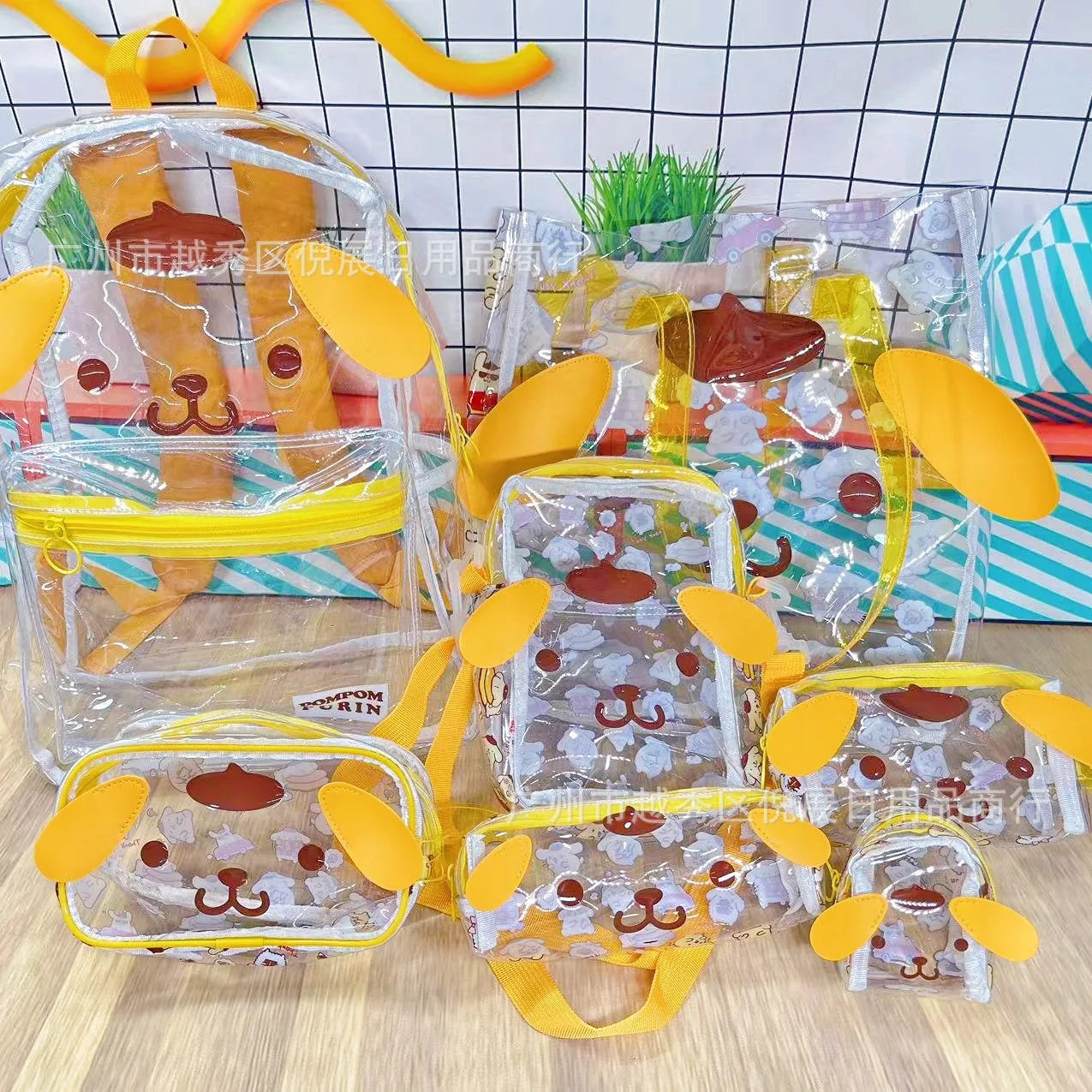 Sanrio Hello Kitty Y2K Waterproof Transparent Backpack Cute Cinnamoroll Cartoon Pvc Large Capacity Storage Bag Student Schoolbag