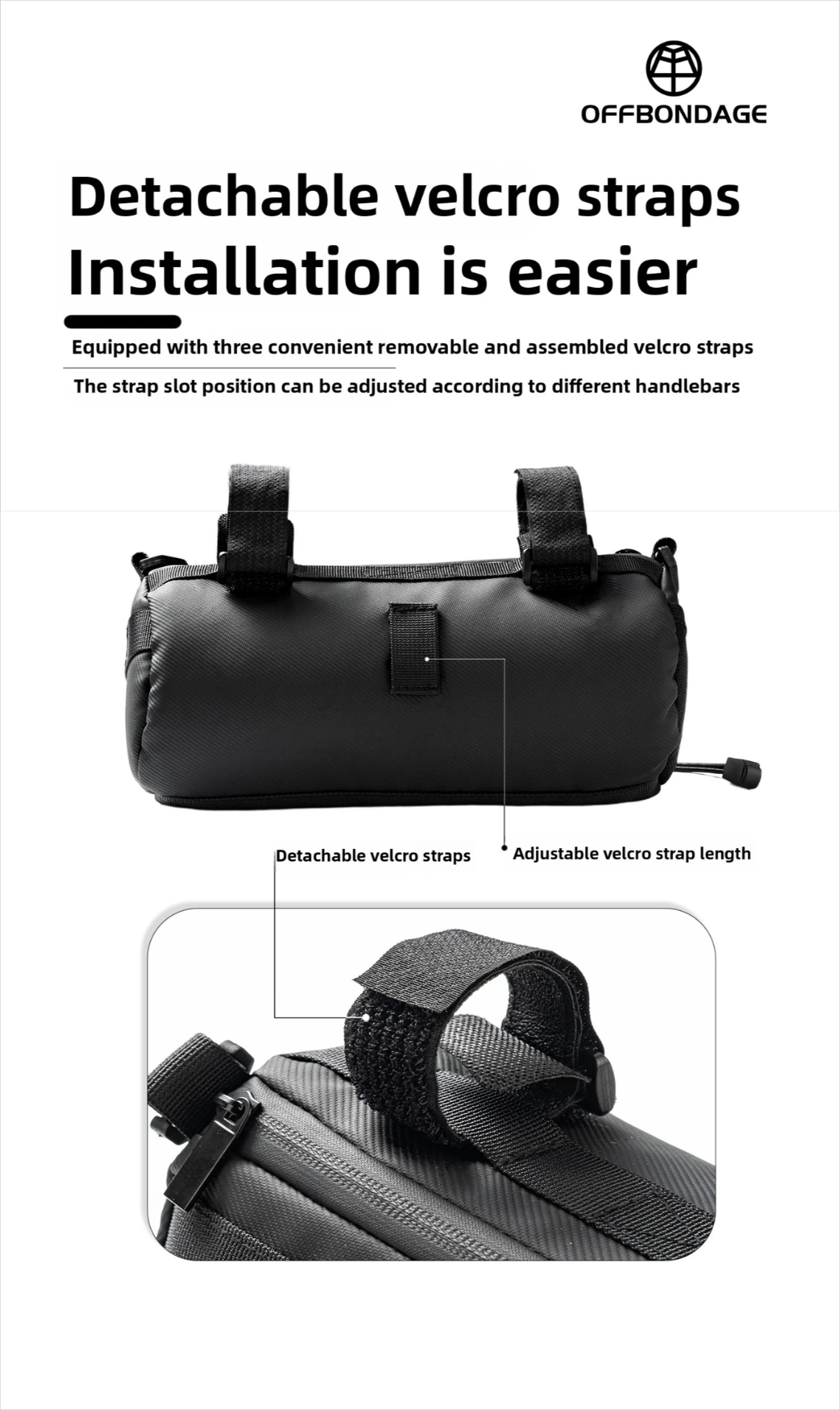 OFFBONDAGE Bike Front Bag Large Capacity Storage Outside Waterproof Multi-function Riding Bag Mountain Bike Bag Bike Accessory