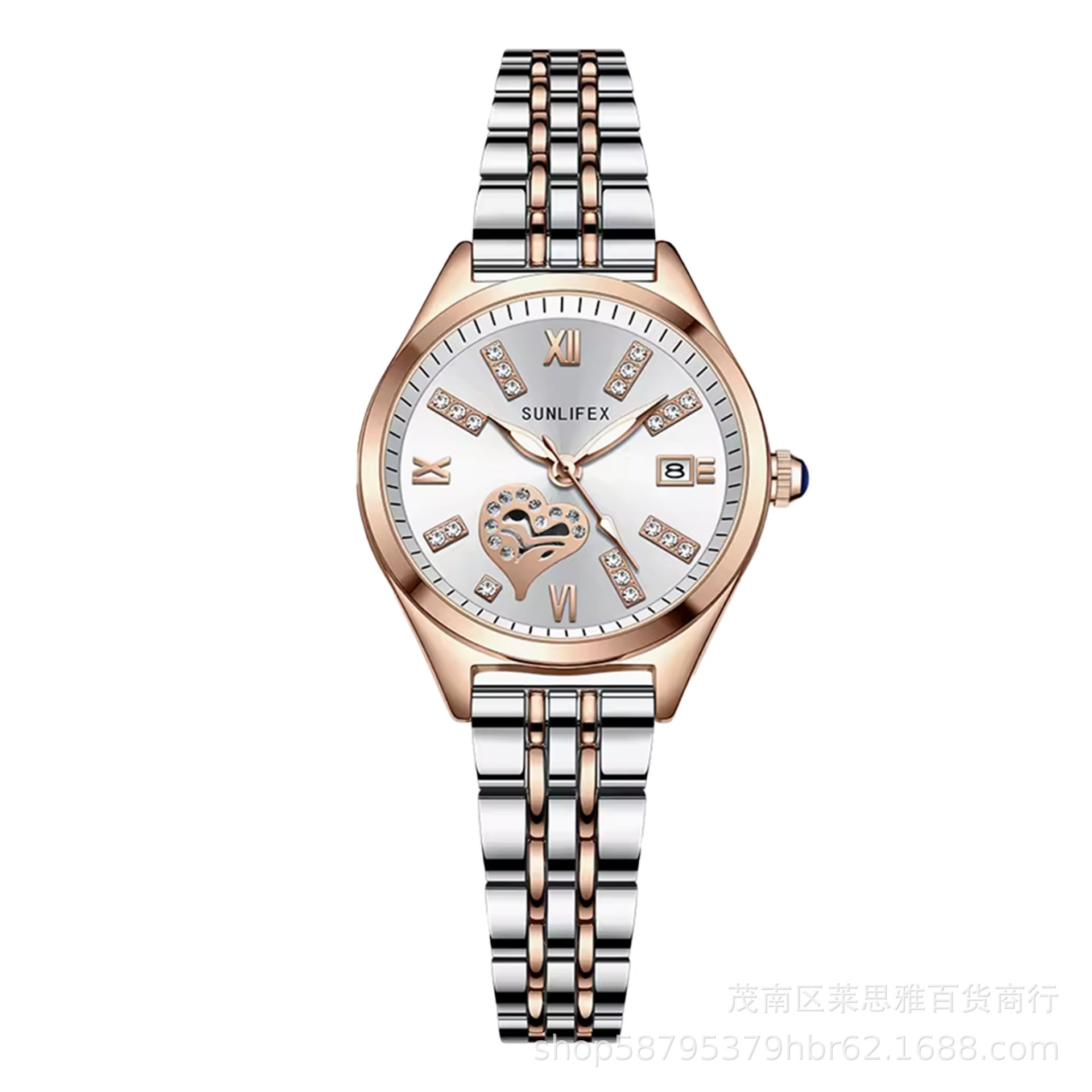 Sunlifex new waterproof quartz watch with steel strap