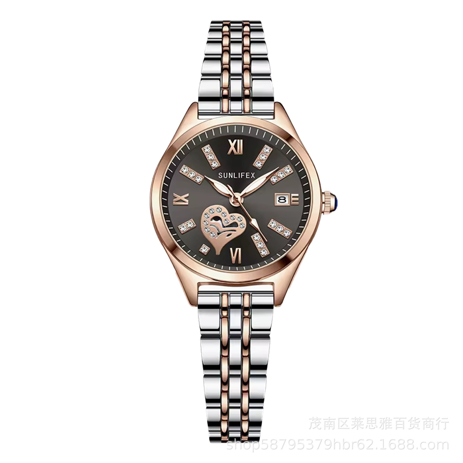 Sunlifex new waterproof quartz watch with steel strap