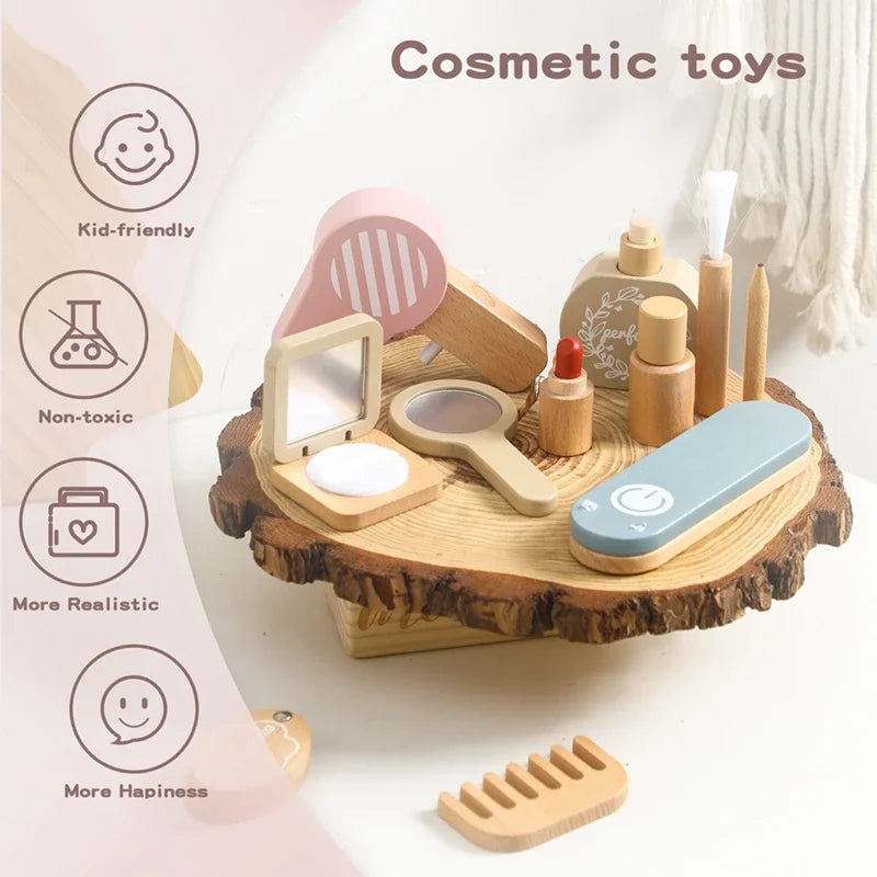 Silicone Baby Makeup Toys Set Simulation Pretend Cosmetics Toys Girls Playing House Game Children Early Education Montessori Toy