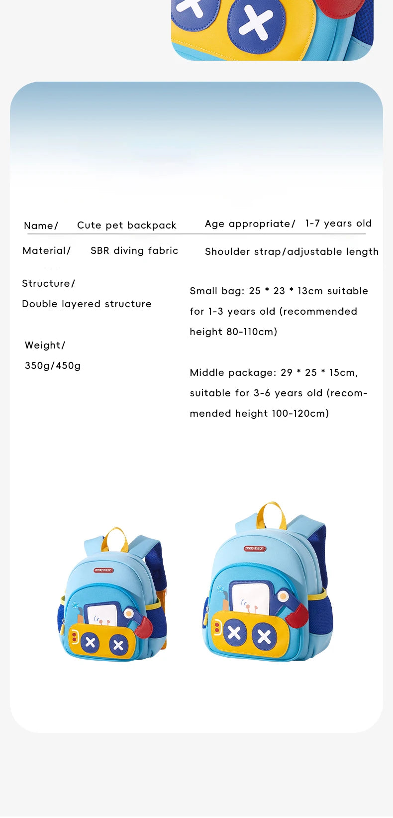 AIBEDILA Children Cute Cartoon 3D Dinosaur School Bags Anti-lost Boys Backpacks Girls Toddler Rucksack Kindergarten Schoolbag