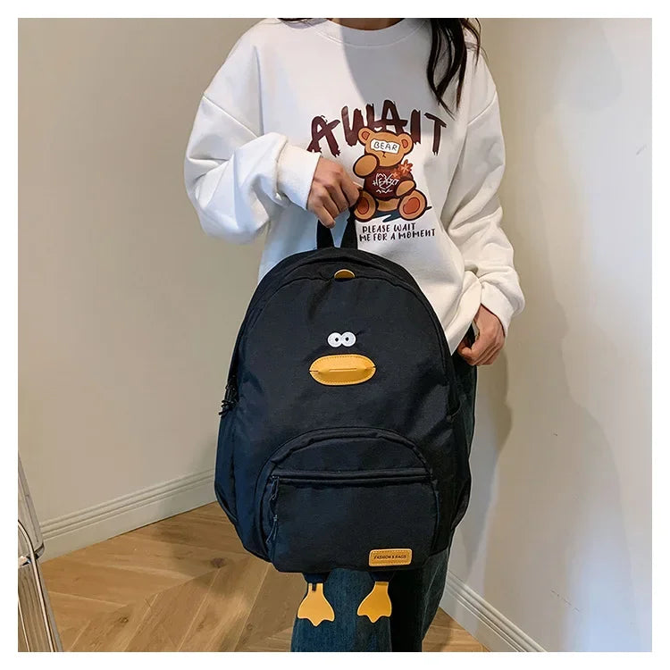 New Cartoon Duck Backpack Designer Cute Travel Bag Female College Student Versatile Korean Edition Girls' School Bag рюкзак