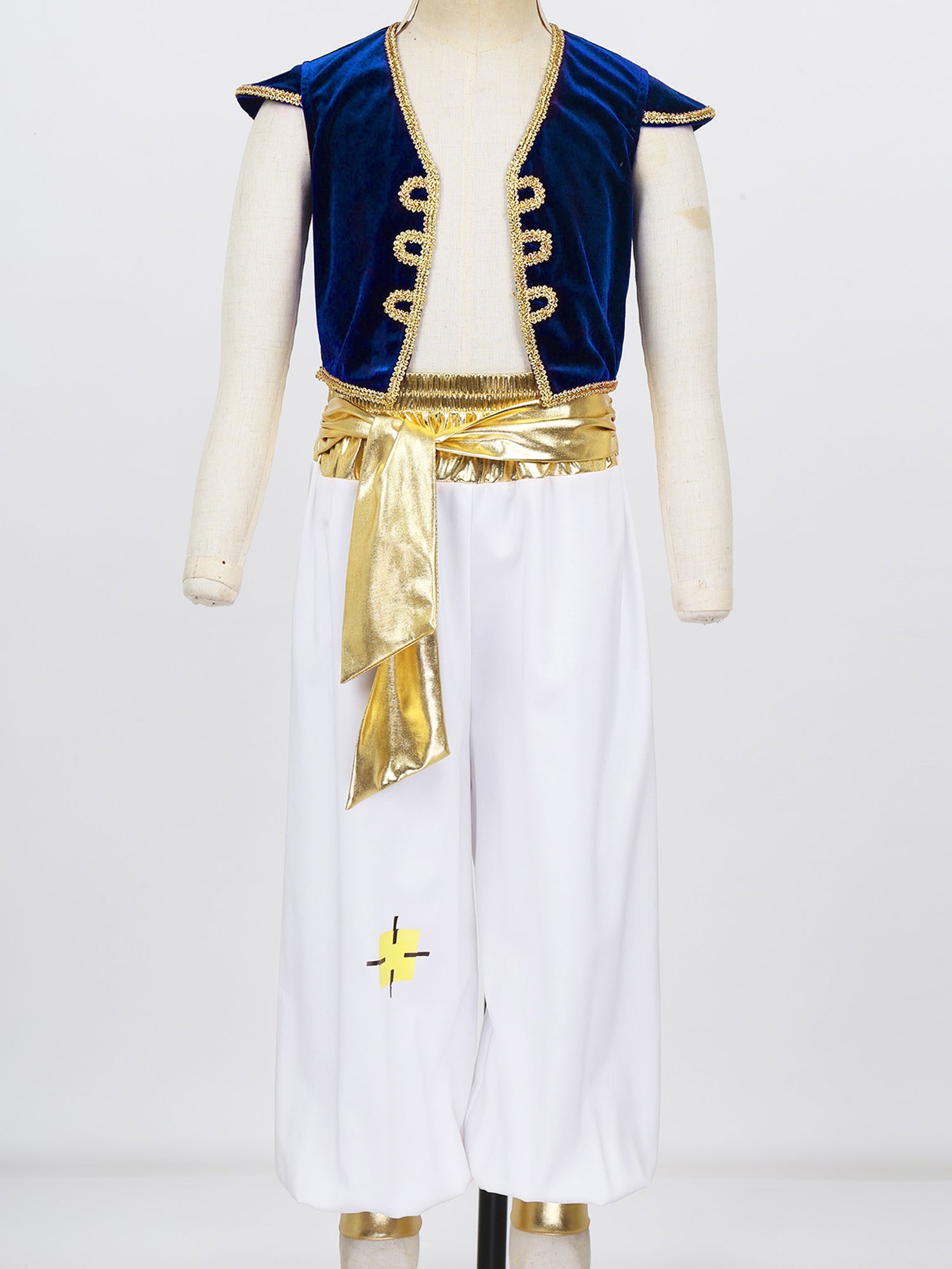 Boys Fancy Arabian Prince Outfits Cap Sleeves Waistcoat with Pants Halloween Fairy Party Carnival Dress Up Cosplay Costume