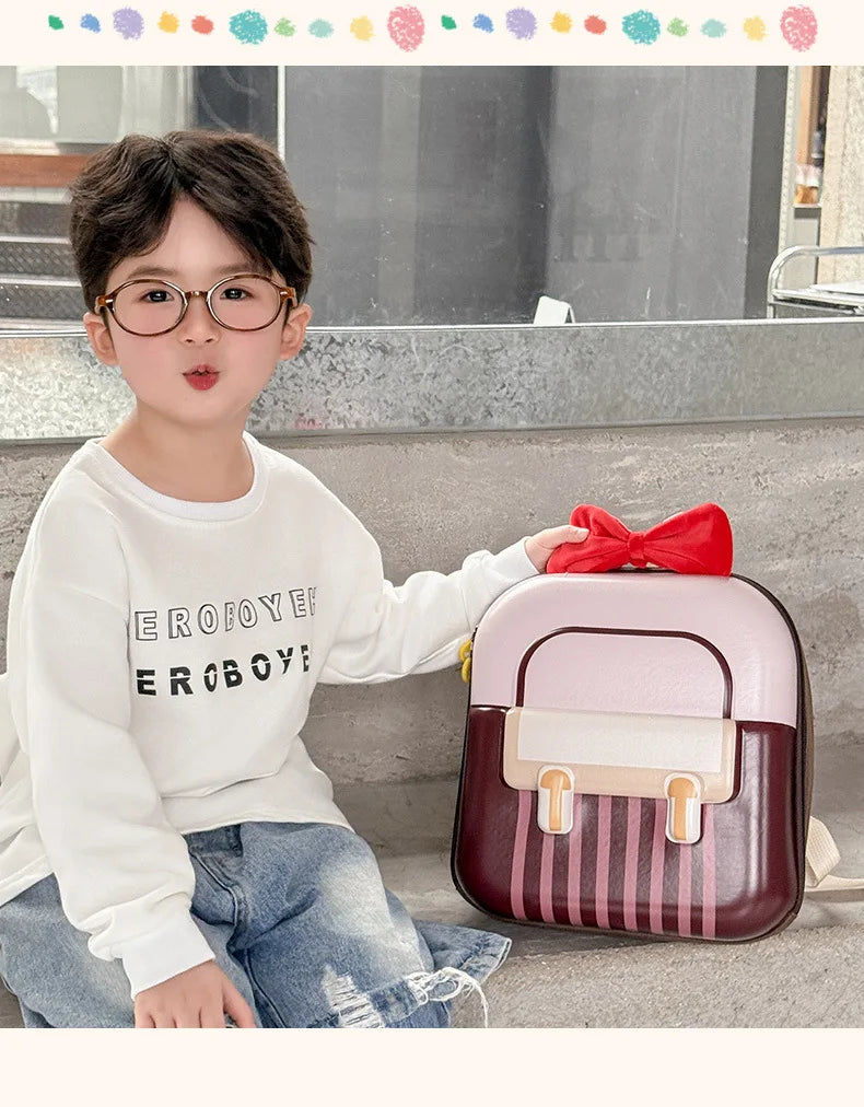 Kindergarten Small Schoolbag Sweet Bow Lightweight Boys And Girls Eggshell Shoulder Bag New Children Fashion Backpacks