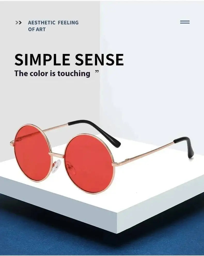 2025  Children's 2-8 Years Old Baby Glasses British Style Metal Sunglasses Sun Visors Sunglasses New Round Frame