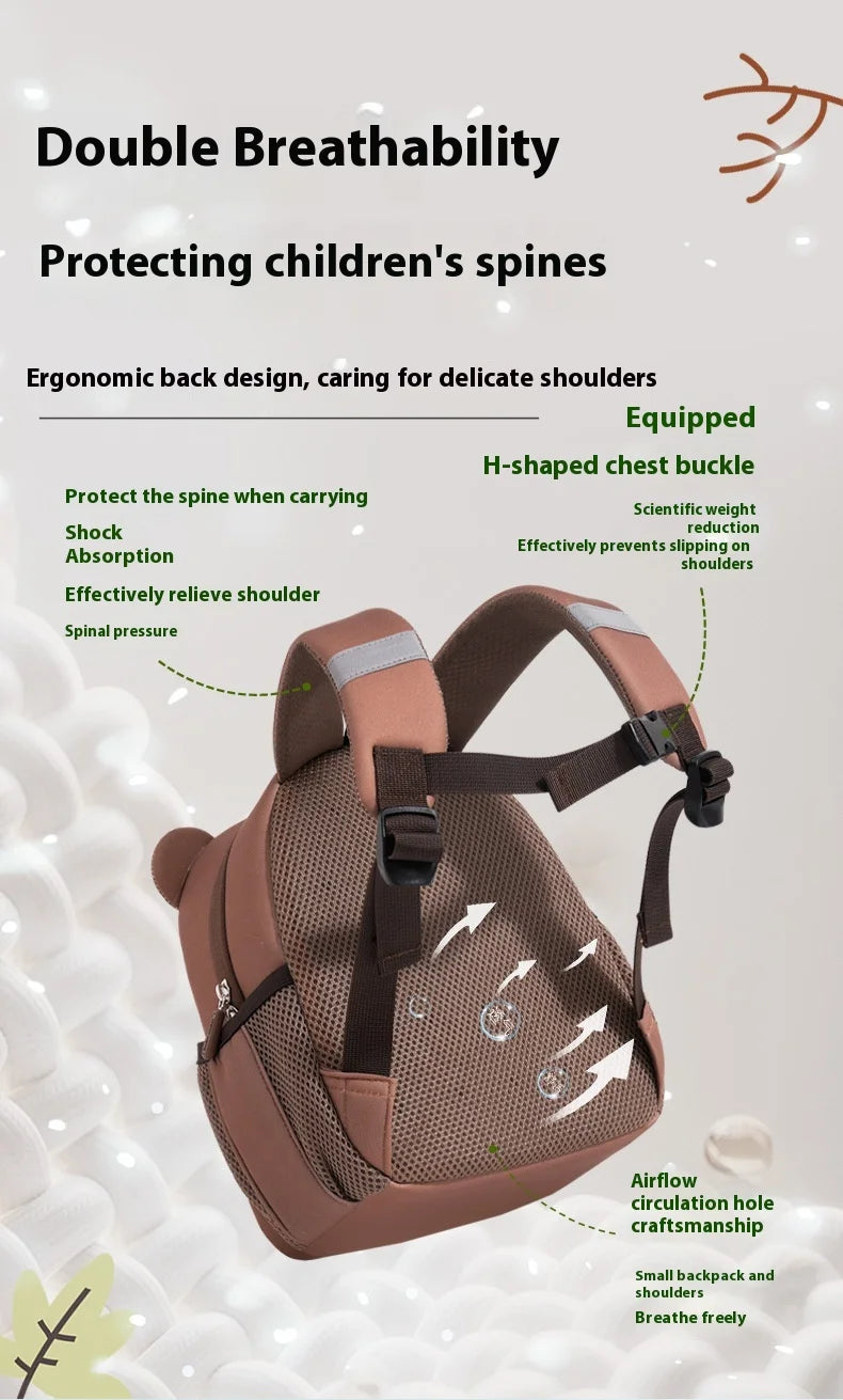 2025 New Arrival Cute Bear & Bunny Kids Backpack - Lightweight School Bag for Preschool Boys Girls, Adorable Toddler Travel Bag
