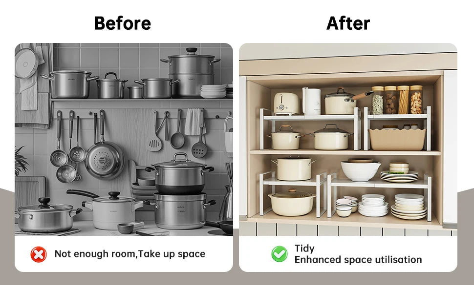 Kitchen Storage Rack under the Sink, Layered Shelf in the Cabinet, Countertop, Extendable Cabinet, Dish Storage Rack for Home Use