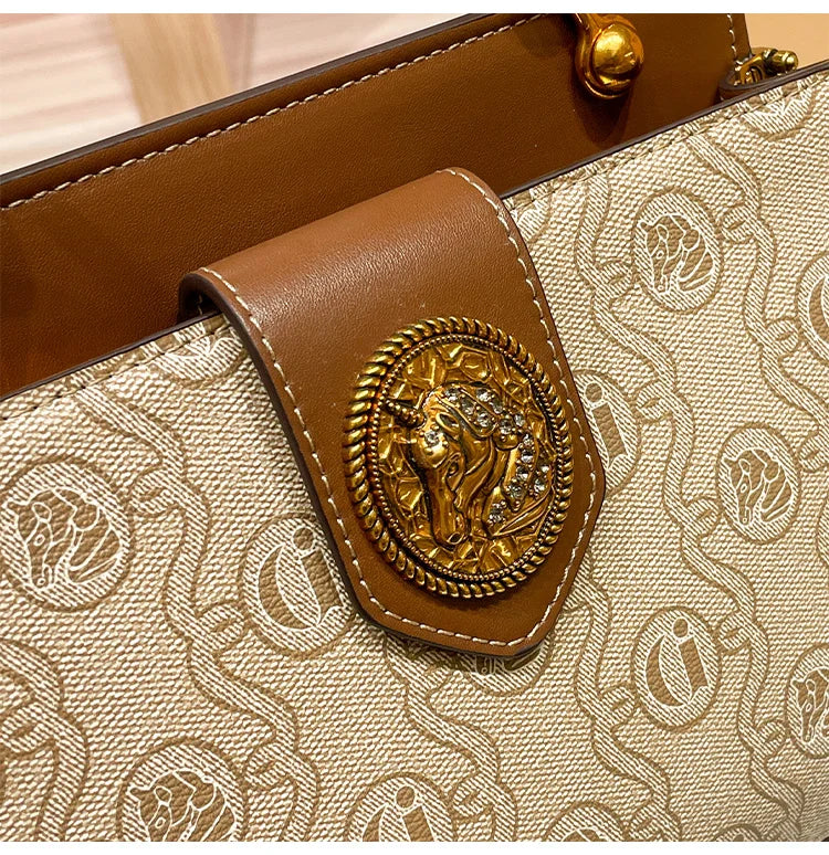Light luxury brand women's handbag 2024 spring/summer new designer high-quality shoulder bag with contrasting color crossbody
