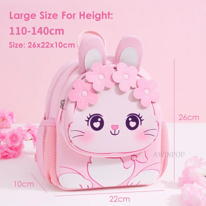Toddler Backpack for Girls 3-5 Years Old Cartoon Pink Rabbit School Bags Kindergarten Kids Kawaii Bag Mochila Infantil Escolar