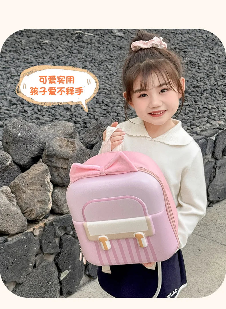 Kindergarten Small Schoolbag Sweet Bow Lightweight Boys And Girls Eggshell Shoulder Bag New Children Fashion Backpacks