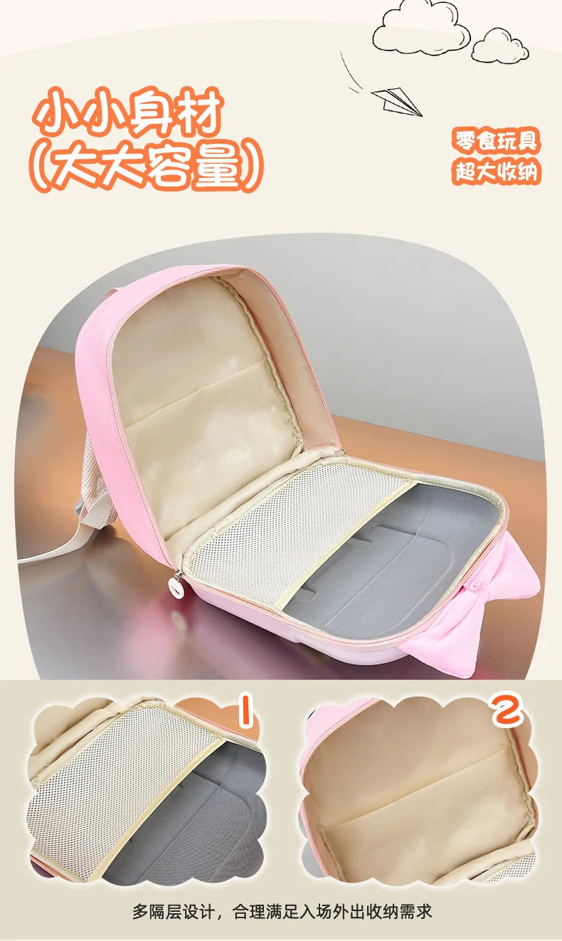 Kindergarten Small Schoolbag Sweet Bow Lightweight Boys And Girls Eggshell Shoulder Bag New Children Fashion Backpacks