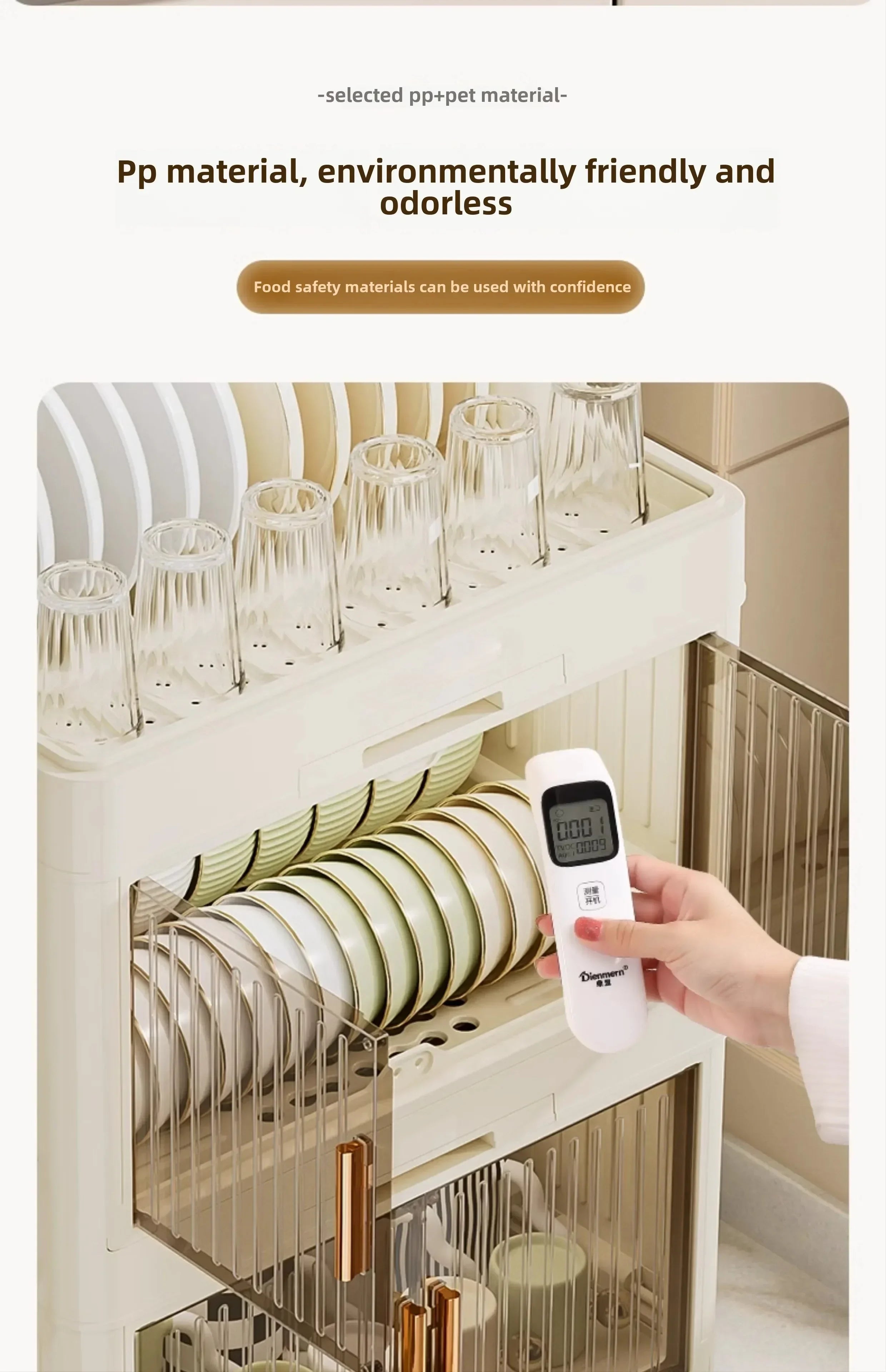 Kitchen Bowl Rack, Tableware Storage Box, Household with Lid, Tableware, Bowl Box, Dish Drain Rack, Plastic Cupboard