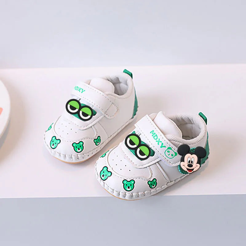 Mickey Mouse Minnie Mouse Baby Toddler Shoes Soft Sole Spring fall New Non-slip Boy Girl Handmade Sandals 0-1 Years Old Cartoon