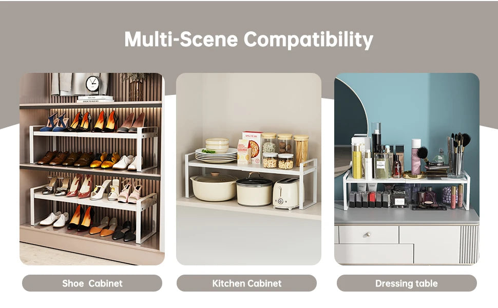 Kitchen Storage Rack under the Sink, Layered Shelf in the Cabinet, Countertop, Extendable Cabinet, Dish Storage Rack for Home Use