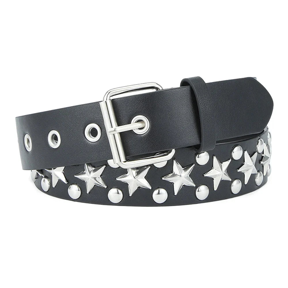 Rivet Hollow Bullet Decoration Belt Goth Rock Hardware Jeans Belt Y2K Waistband Designer Belt Women Jeans Punk Black Belts