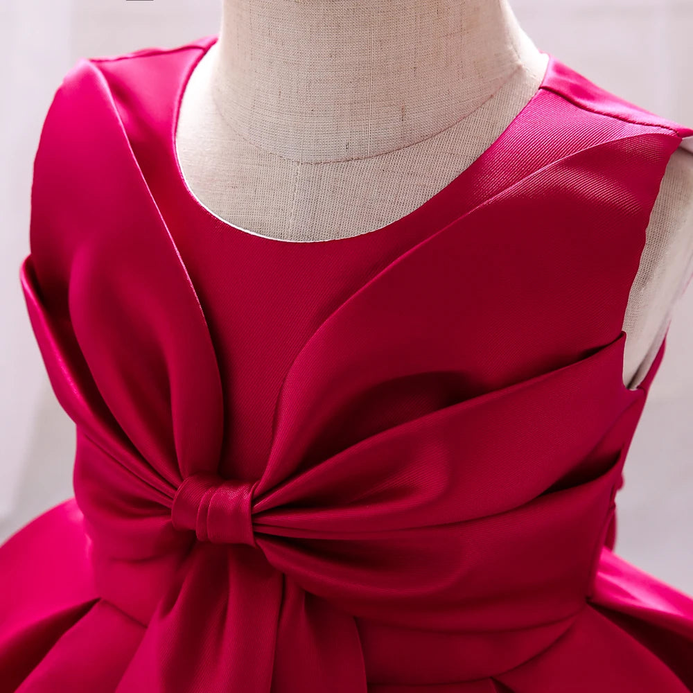 2023 Toddler Baby Girl Party Dresses Big Bow Infant Birthday Princess Dress For Girls Wedding Prom Gown Children Clothes